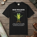 Black color unisex graphic t-shirt with "Mud Walker Definition" design