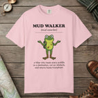 Blossom color unisex graphic t-shirt with "Mud Walker Definition" design