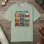 Bay color unisex graphic t-shirt with "National Parks of The USA" design