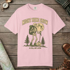 Blossom color unisex graphic t-shirt with "Night Hike" design