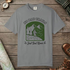 Grey color unisex graphic t-shirt with "No Bad Trails" design