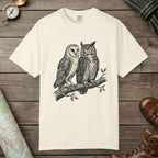Ivory color unisex graphic t-shirt with "Owl Spirit" design