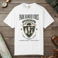 White color unisex graphic t-shirt with "Park Ranger Vibes" design