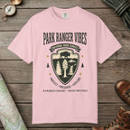Blossom color unisex graphic t-shirt with "Park Ranger Vibes" design