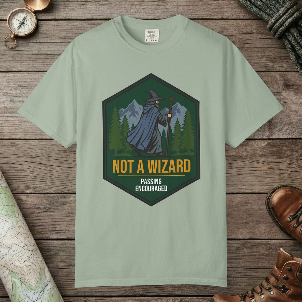 Bay color unisex graphic t-shirt with "Passing Encouraged" design