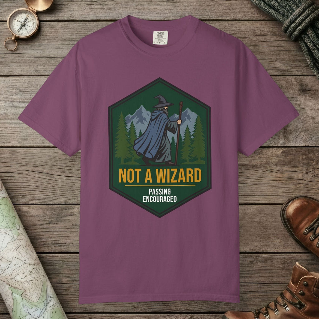 Berry color unisex graphic t-shirt with "Passing Encouraged" design