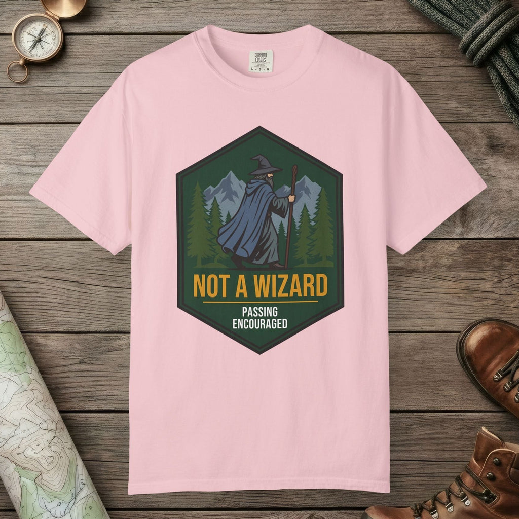 Blossom color unisex graphic t-shirt with "Passing Encouraged" design