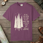 Berry color unisex graphic t-shirt with "Paths In Life" design