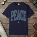 True Navy color unisex graphic t-shirt with "Peace Terrain" design