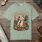 Bay color unisex graphic t-shirt with "Possum Paranormal" design
