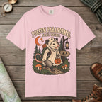 Blossom color unisex graphic t-shirt with "Possum Paranormal" design