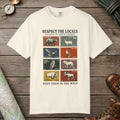 Ivory color unisex graphic t-shirt with "Respect The Locals" design