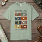 Bay color unisex graphic t-shirt with "Respect The Locals" design