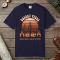 True Navy color unisex graphic t-shirt with "Retro Cactus Desert" design