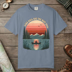 Blue Jean color unisex graphic t-shirt with "Retro Lake Day" design