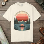 Ivory color unisex graphic t-shirt with "Retro Lake Day" design