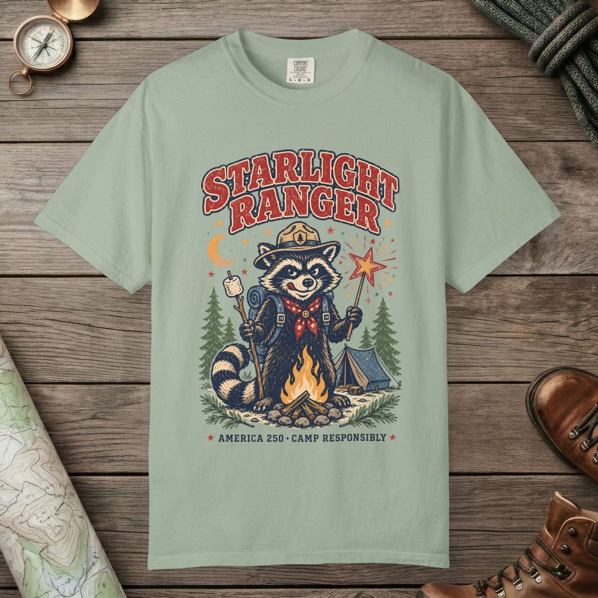 Bay color unisex graphic t-shirt with "Starlight Ranger" design
