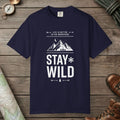 True Navy color unisex graphic t-shirt with "Stay Wild" design
