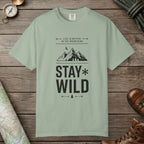 Bay color unisex graphic t-shirt with "Stay Wild" design