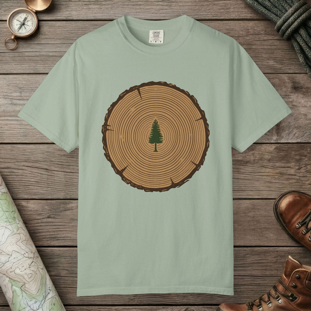 Bay color unisex graphic t-shirt with "Stump Of Life" design