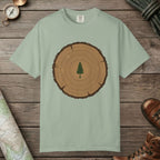 Bay color unisex graphic t-shirt with "Stump Of Life" design