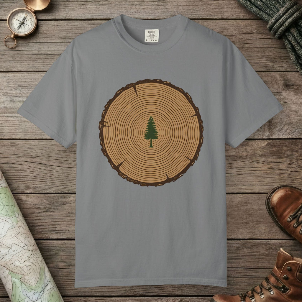 Grey color unisex graphic t-shirt with "Stump Of Life" design