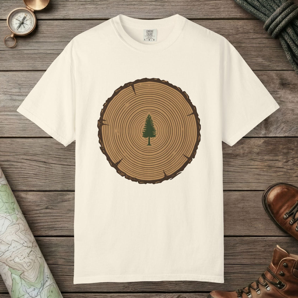 Ivory color unisex graphic t-shirt with "Stump Of Life" design