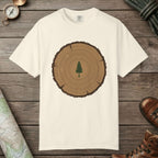 Ivory color unisex graphic t-shirt with "Stump Of Life" design