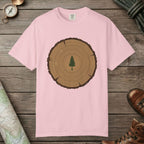 Blossom color unisex graphic t-shirt with "Stump Of Life" design
