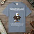 Blue Jean color unisex graphic t-shirt with "Summit Chaser Definition" design