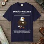 True Navy color unisex graphic t-shirt with "Summit Chaser Definition" design