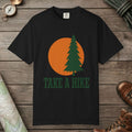 Black color unisex graphic t-shirt with "Take A Hike" design