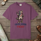 Berry color unisex graphic t-shirt with "Trail Born And Free" design