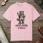Blossom color unisex graphic t-shirt with "Trail Born And Free" design