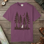 Berry color unisex graphic t-shirt with "Trail Ghost" design
