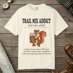 Ivory color unisex graphic t-shirt with "Trail Mix Addict Definition" design