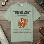Bay color unisex graphic t-shirt with "Trail Mix Addict Definition" design