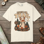 Ivory color unisex graphic t-shirt with "Trick Or Trail" design