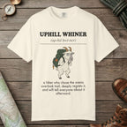 Ivory color unisex graphic t-shirt with "Uphill Whiner Definition" design