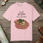 Blossom color unisex graphic t-shirt with "We'll Get There" design