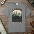 Grey color unisex graphic t-shirt with "Wild And Free" design