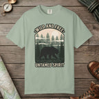 Bay color unisex graphic t-shirt with "Wild And Free" design