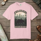 Blossom color unisex graphic t-shirt with "Wild And Free" design
