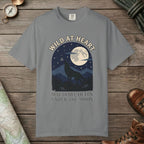 Grey color unisex graphic t-shirt with "Wild At Heart" design