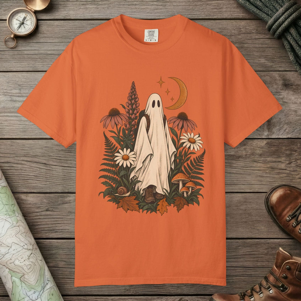 Burnt Orange color unisex graphic t-shirt with "Wildflower Wraith" design