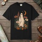 Black color unisex graphic t-shirt with "Wildflower Wraith" design