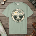Bay color unisex graphic t-shirt with "Yellowstone National Park Vintage" design