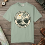 Bay color unisex graphic t-shirt with "Yellowstone National Park Vintage" design