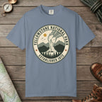 Blue Jean color unisex graphic t-shirt with "Yellowstone National Park Vintage" design