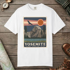 White color unisex graphic t-shirt with "Yosemite National Park" design